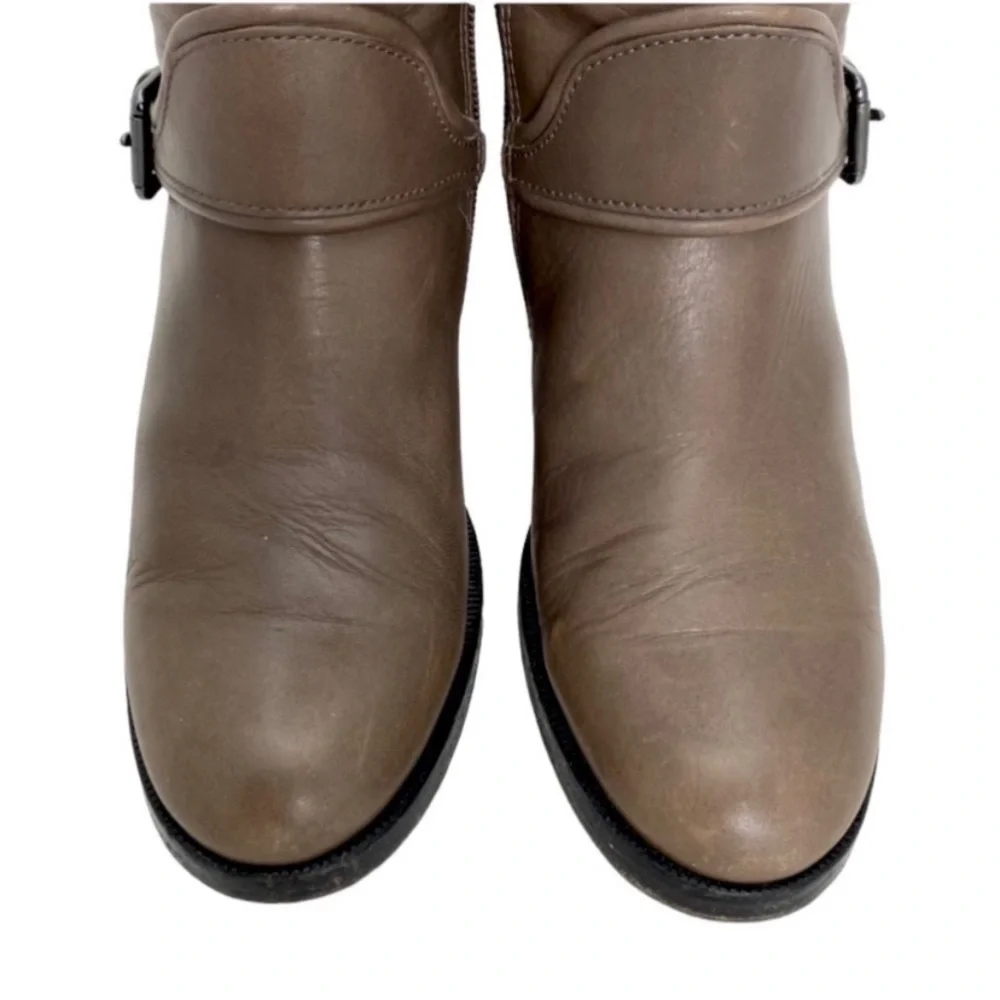 Coach Cecclia Belted Knee High Classic Riding Boot in Mushroom Brown Size 8